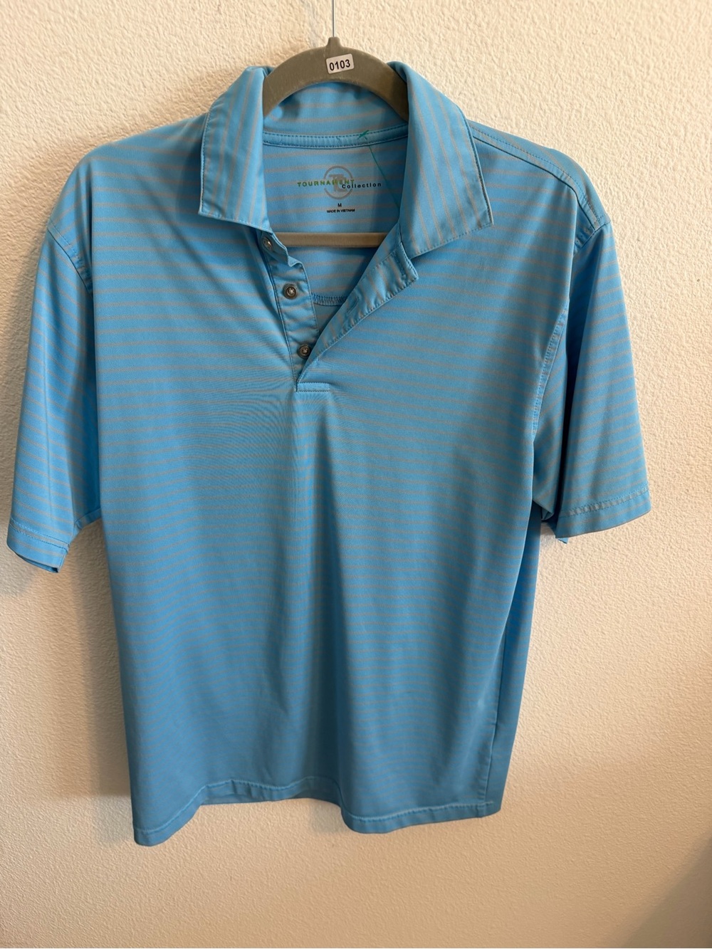 Tourneau Light Blue Striped Men’s Polo